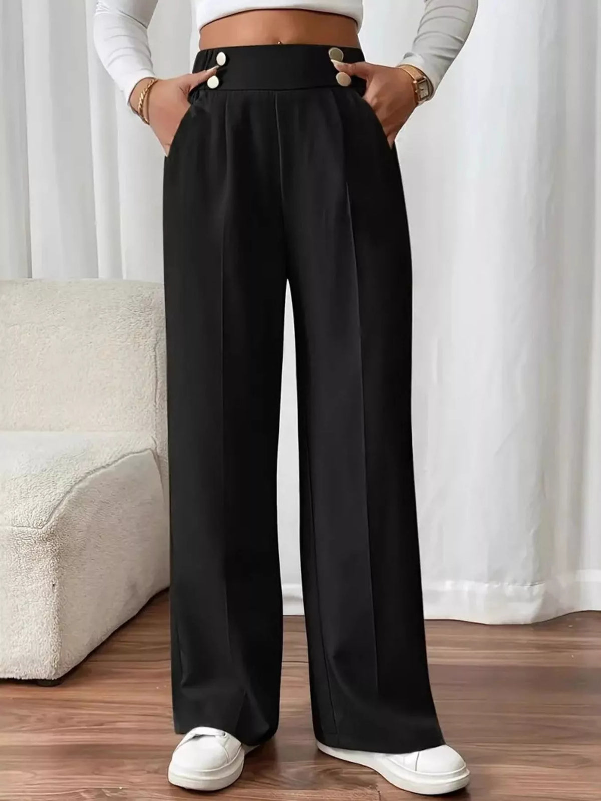 High-Waisted Wide-Leg Pants