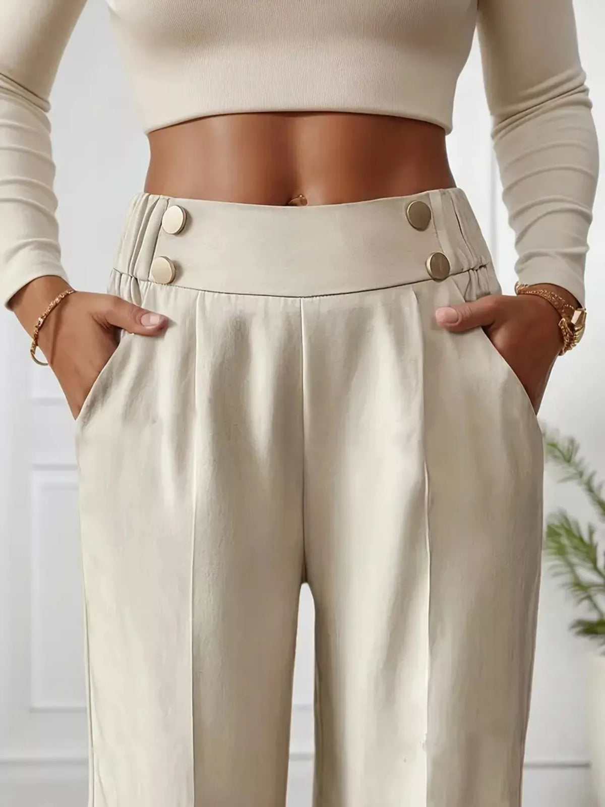 High-Waisted Wide-Leg Pants