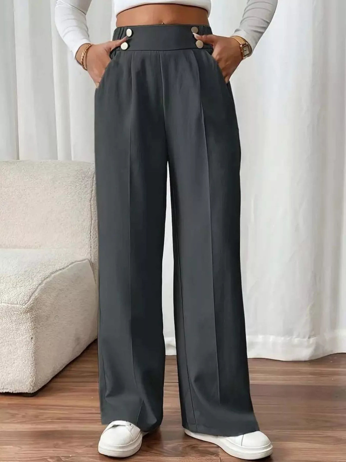 High-Waisted Wide-Leg Pants