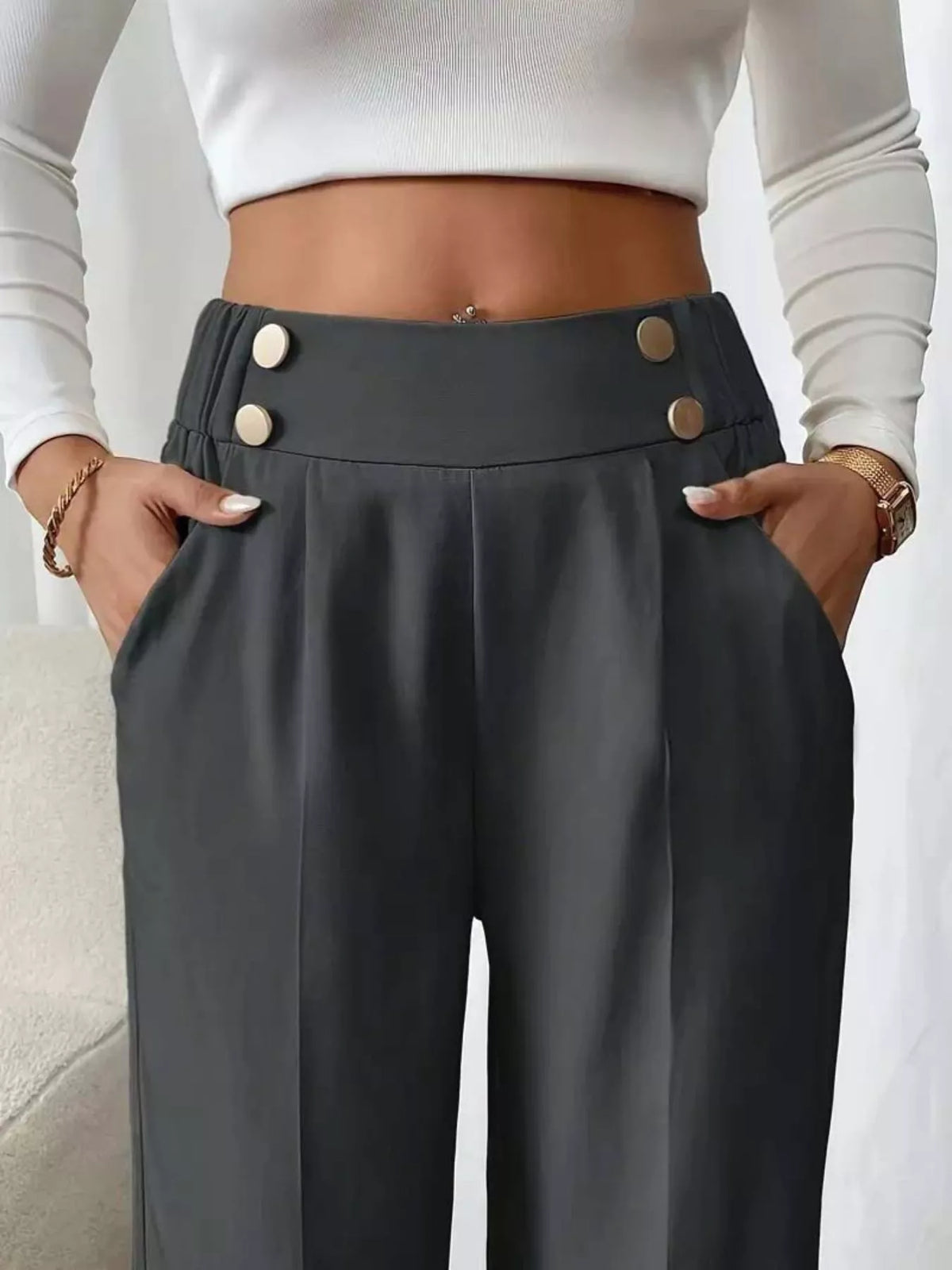High-Waisted Wide-Leg Pants