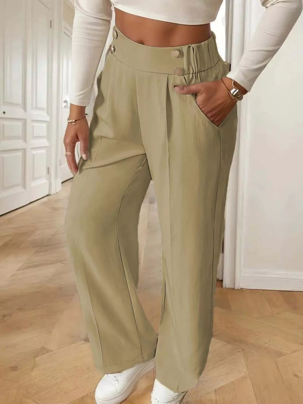 High-Waisted Wide-Leg Pants