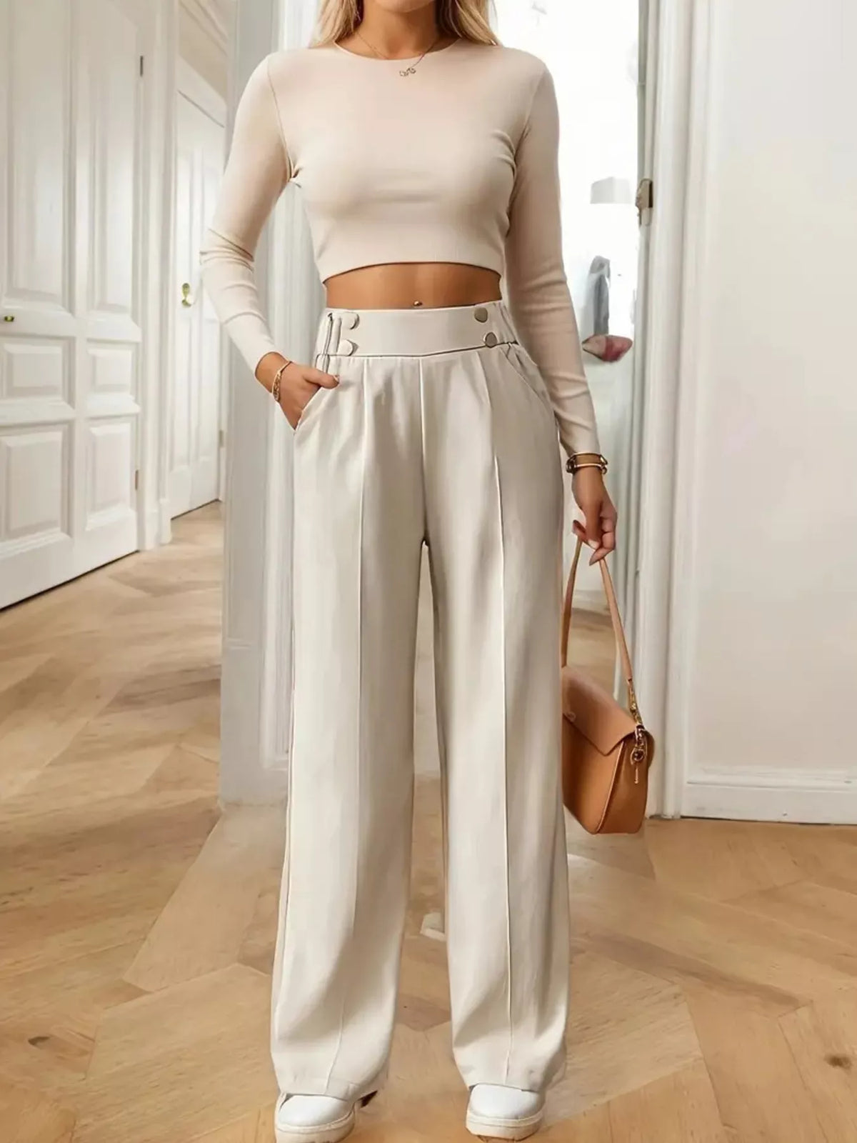 High-Waisted Wide-Leg Pants