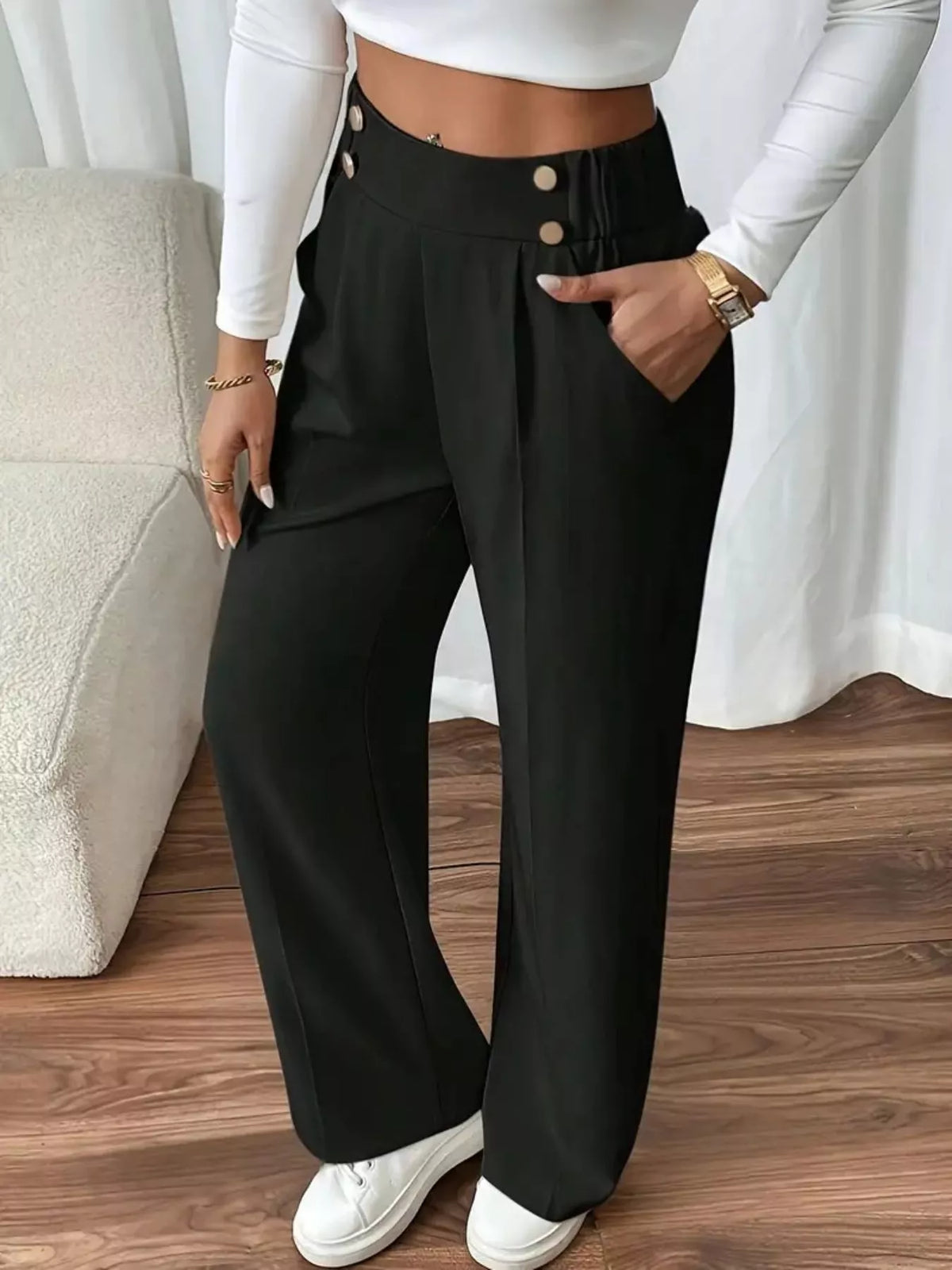High-Waisted Wide-Leg Pants