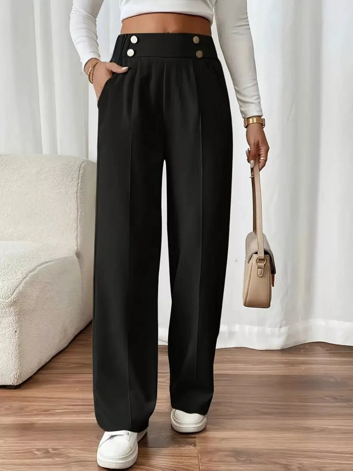 High-Waisted Wide-Leg Pants