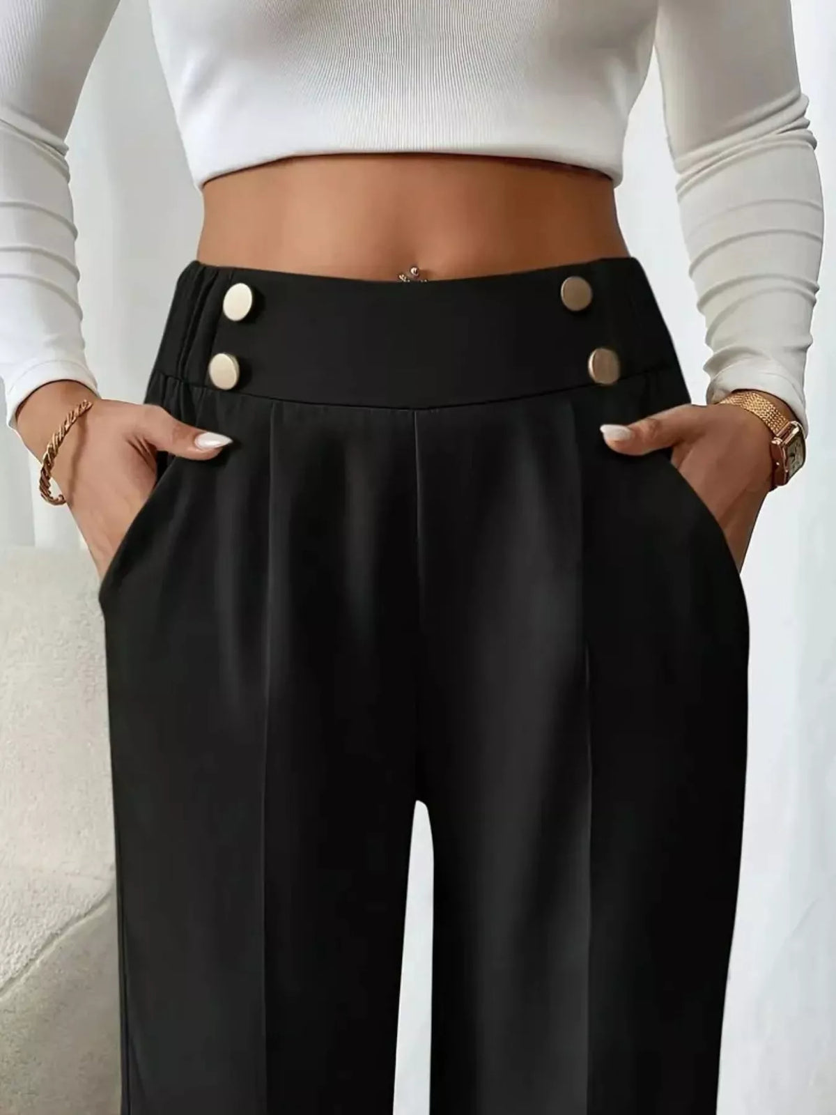 High-Waisted Wide-Leg Pants