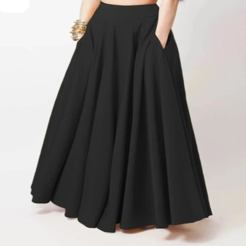 High Waist Maxi Swing Gypsy Long Skirt - Deb Shops