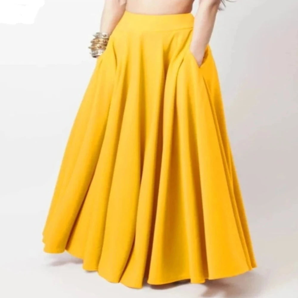 High Waist Maxi Swing Gypsy Long Skirt - Deb Shops