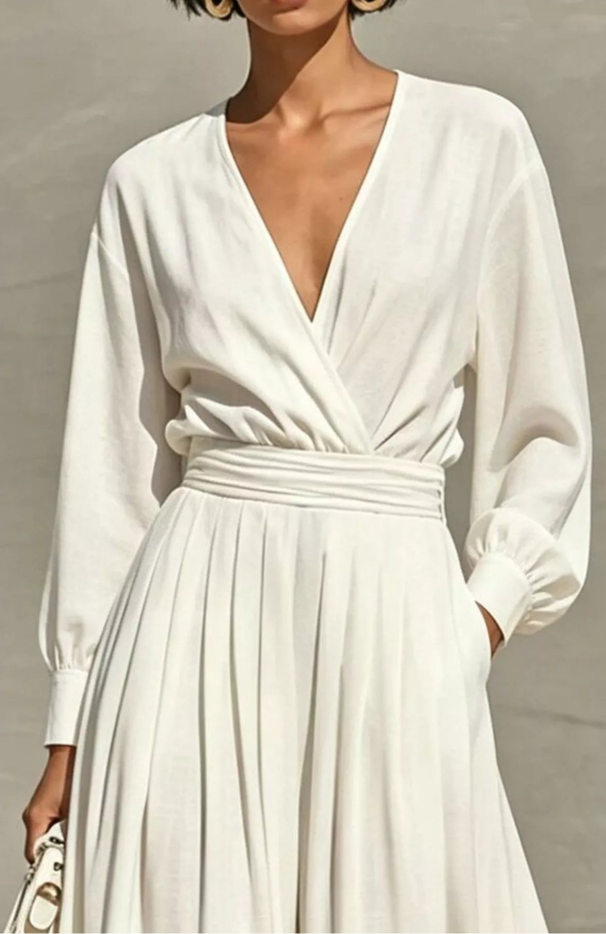 Long Sleeve Wide-Leg Jumpsuit with Pockets