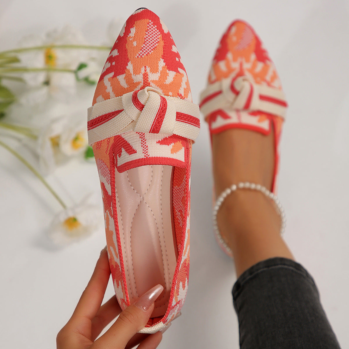 Mesh Point Toe Flat Slip-Ons | Deb Shops