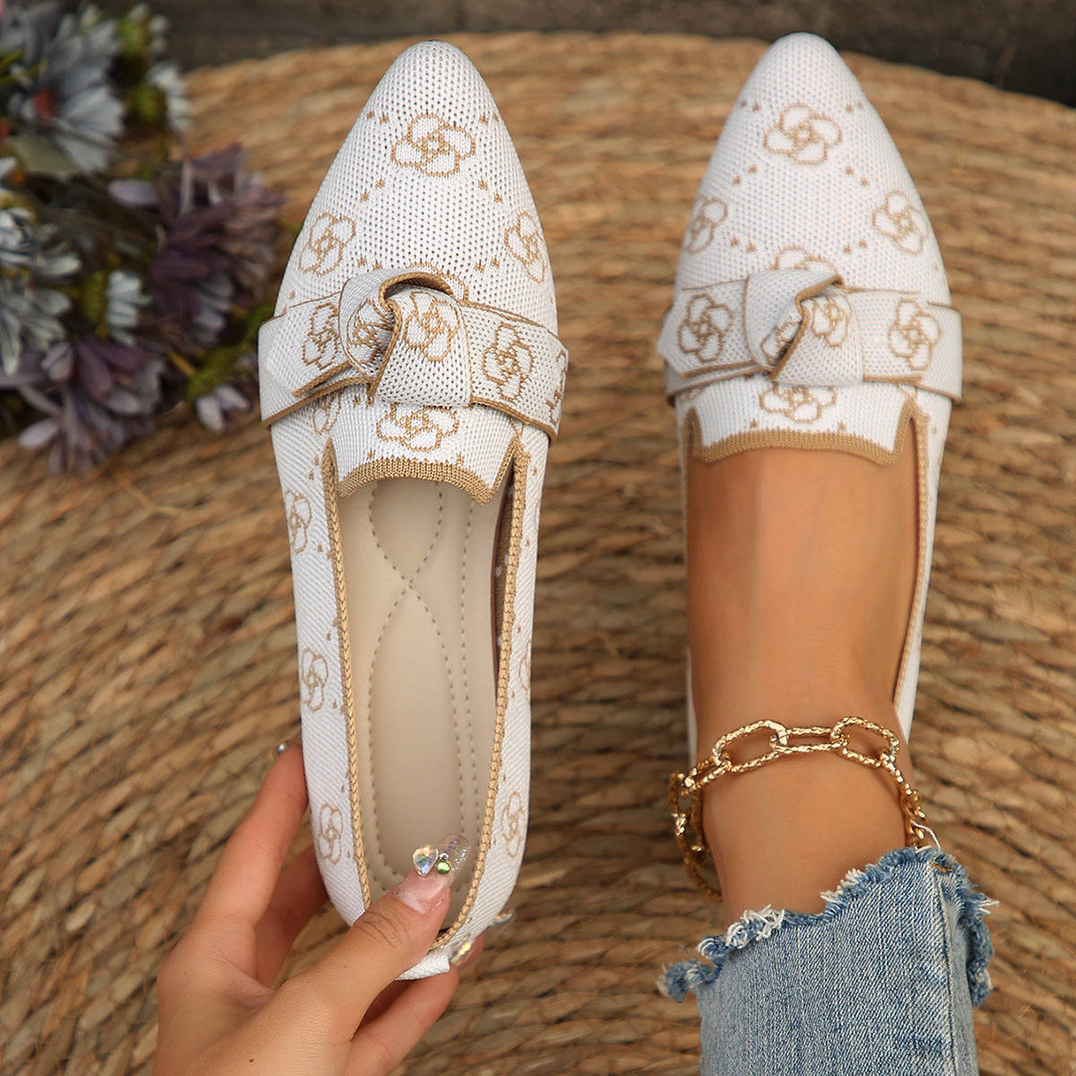 Mesh Point Toe Flat Slip-Ons | Deb Shops