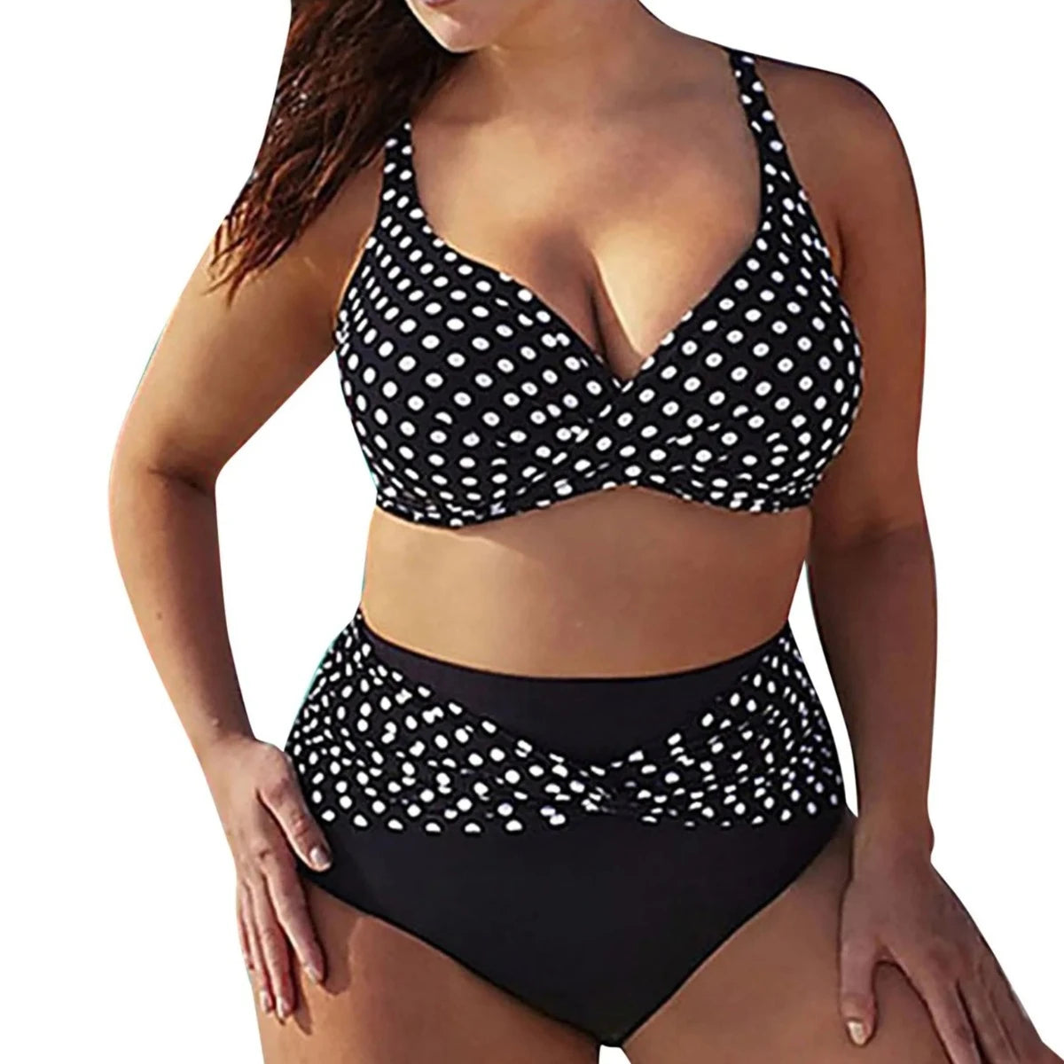 Striped Split Push Up Swimsuit Bikinis Set Two Pieces - Deb Shops