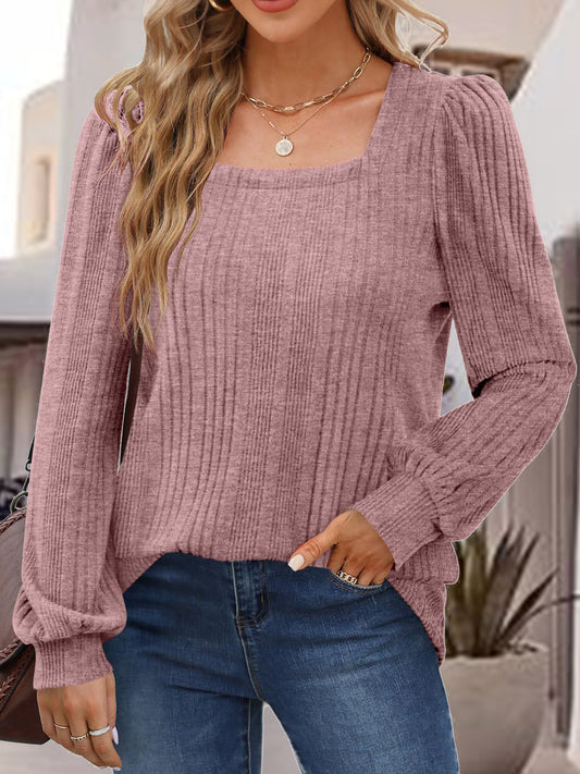 Square Neck Long Sleeve Top | Deb Shops