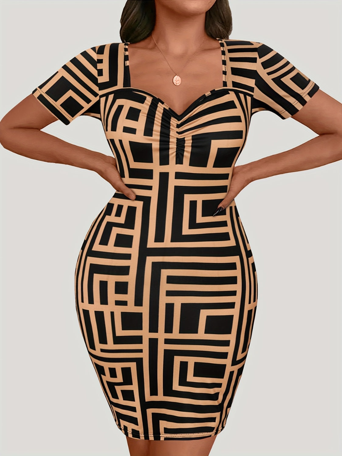 Sweetheart Neck Short Sleeve Mini Dress | Deb Shops