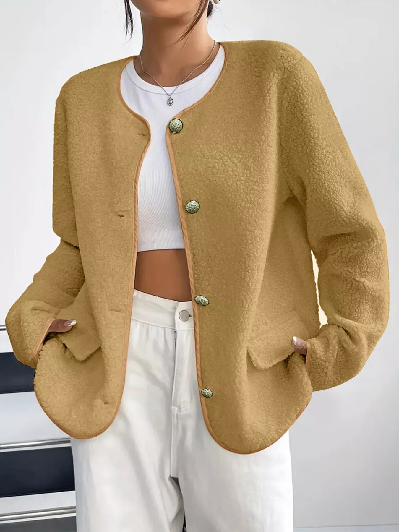 Textured Button-Up Fleece Outerwear | Deb Shops