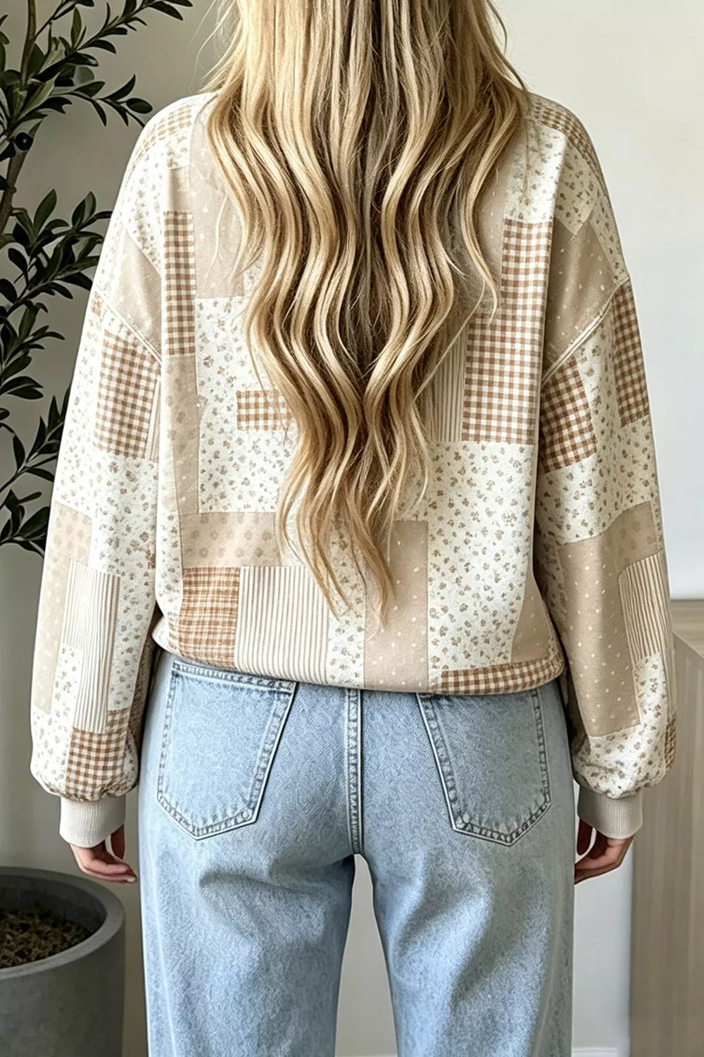 Vintage Patchwork Dropped Shoulder Sweatshirt