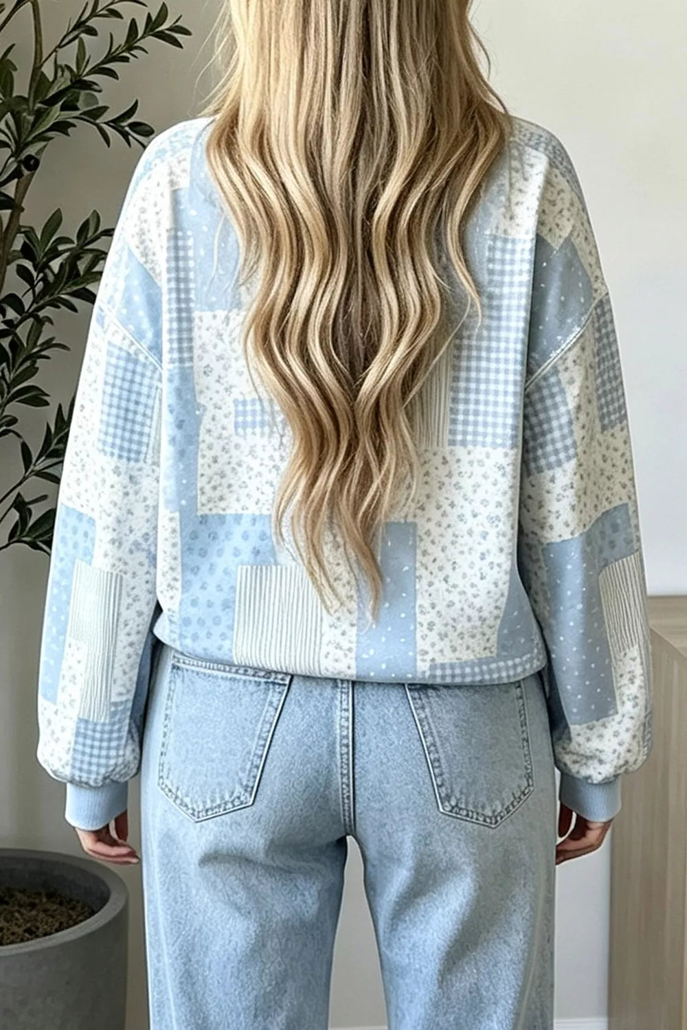 Vintage Patchwork Dropped Shoulder Sweatshirt
