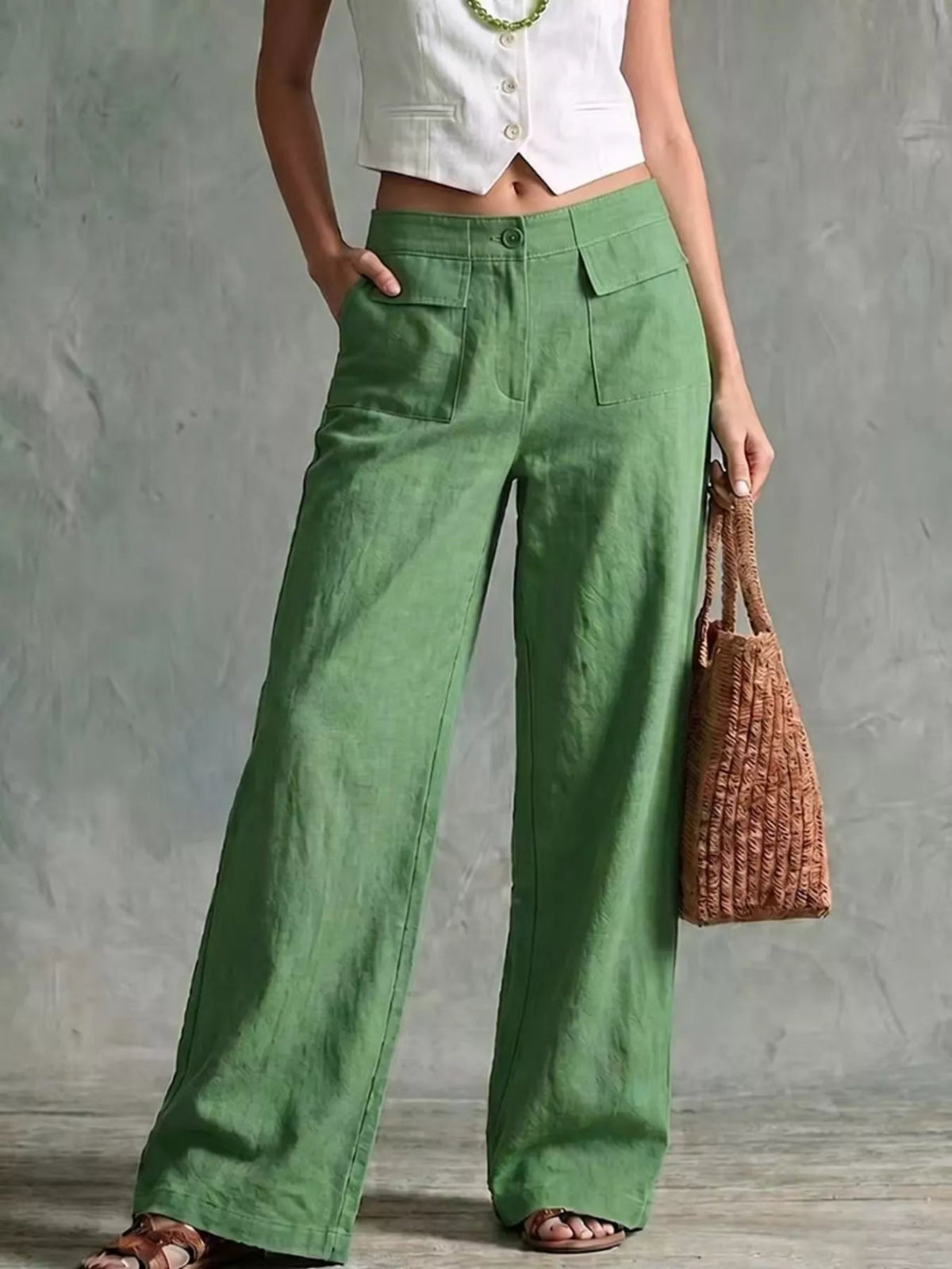 Wide Leg Pants with Pockets