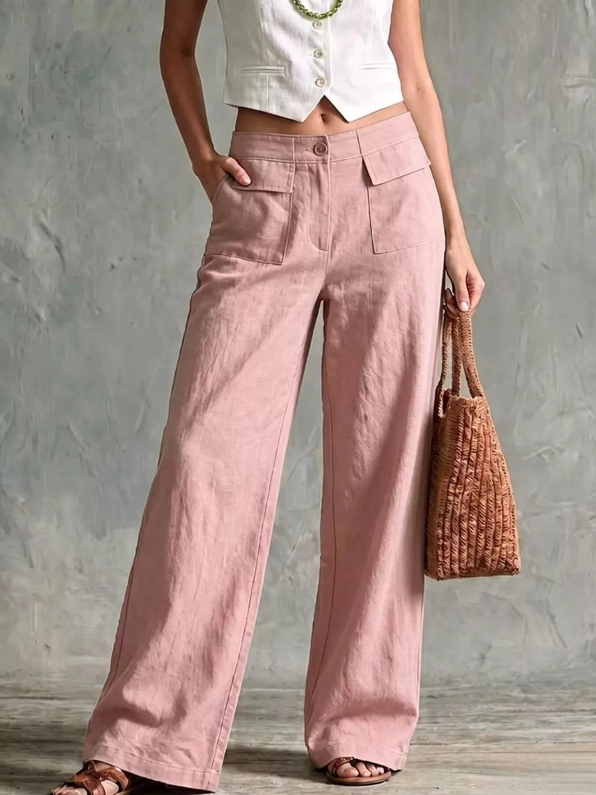 Wide Leg Pants with Pockets