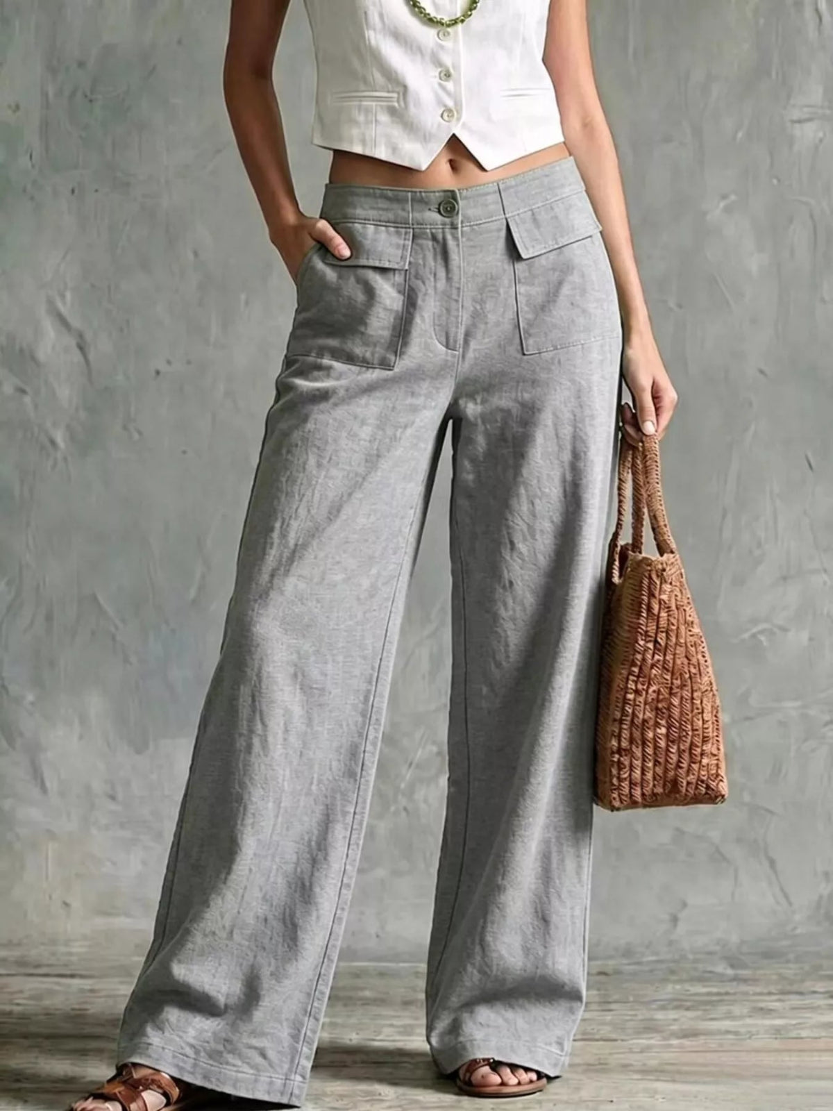 Wide Leg Pants with Pockets