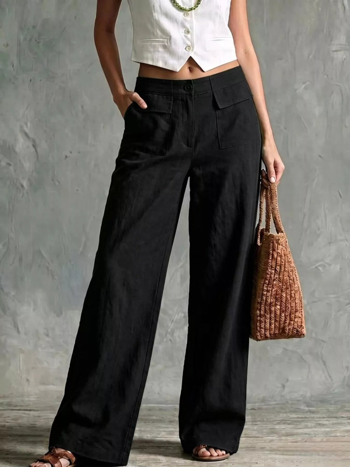 Wide Leg Pants with Pockets