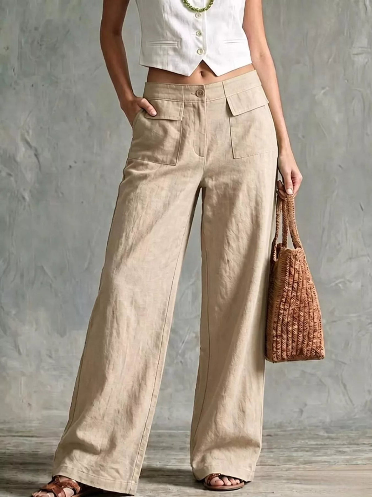 Wide Leg Pants with Pockets