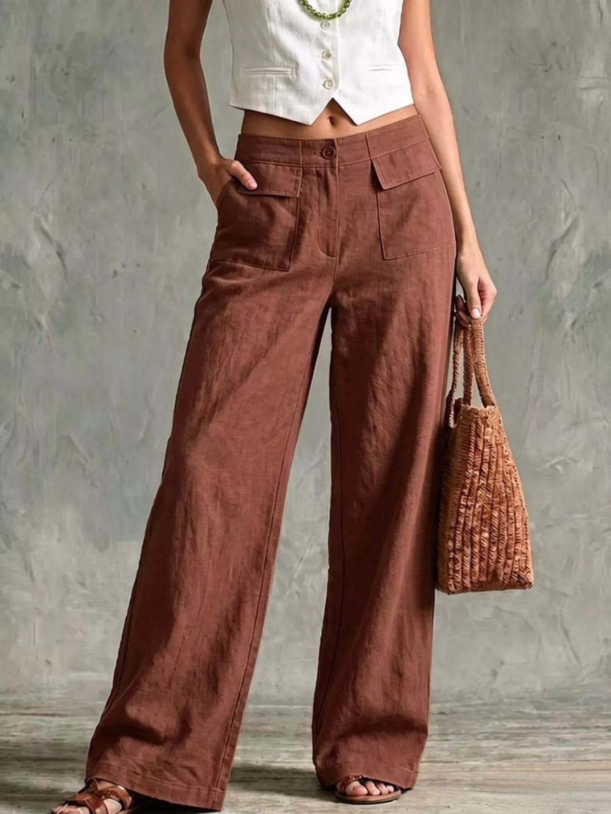 Wide Leg Pants with Pockets