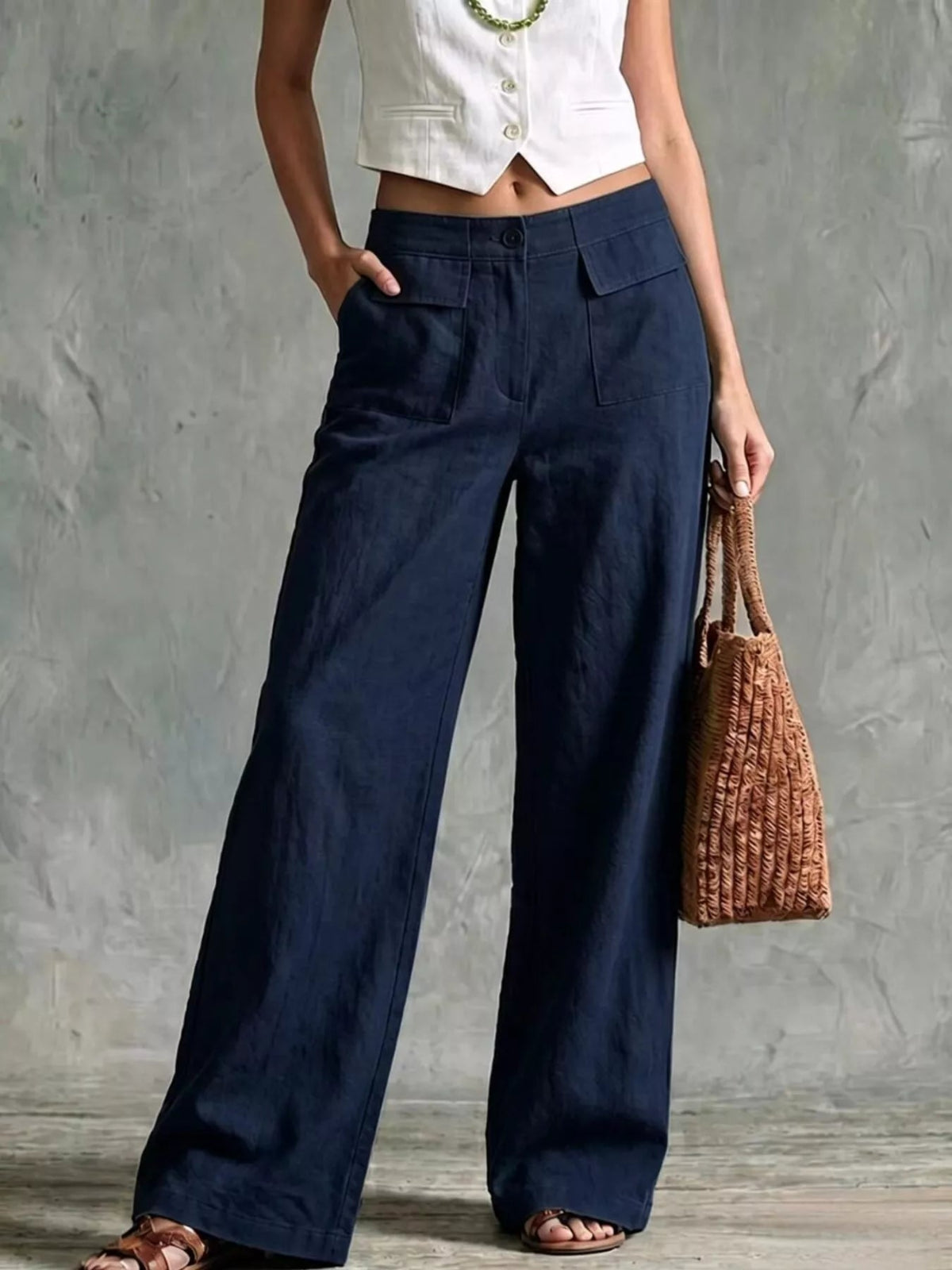 Wide Leg Pants with Pockets