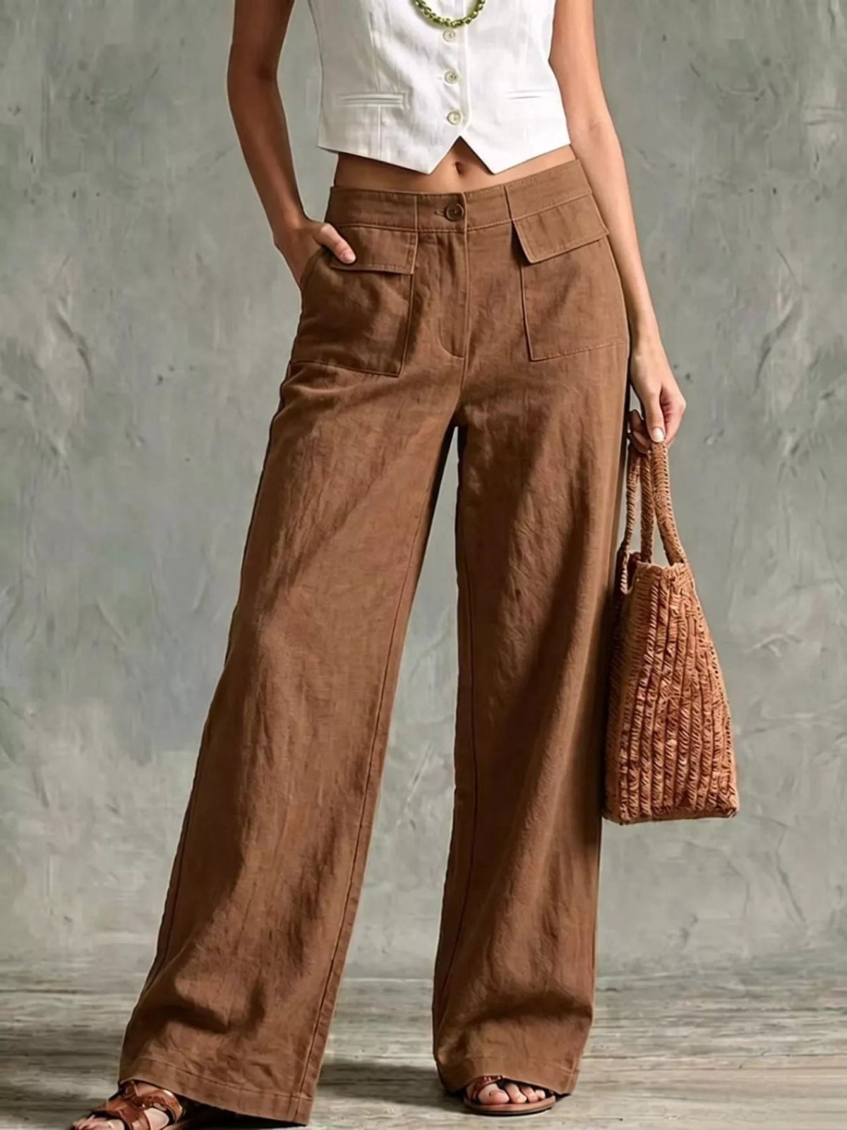 Wide Leg Pants with Pockets