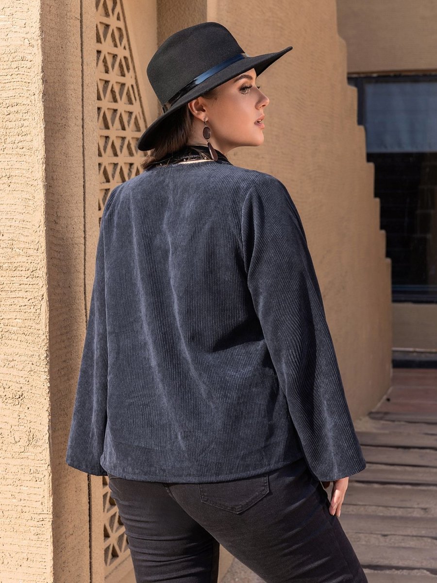 Chic Embroidered Open Front Jacket - Deb Shops