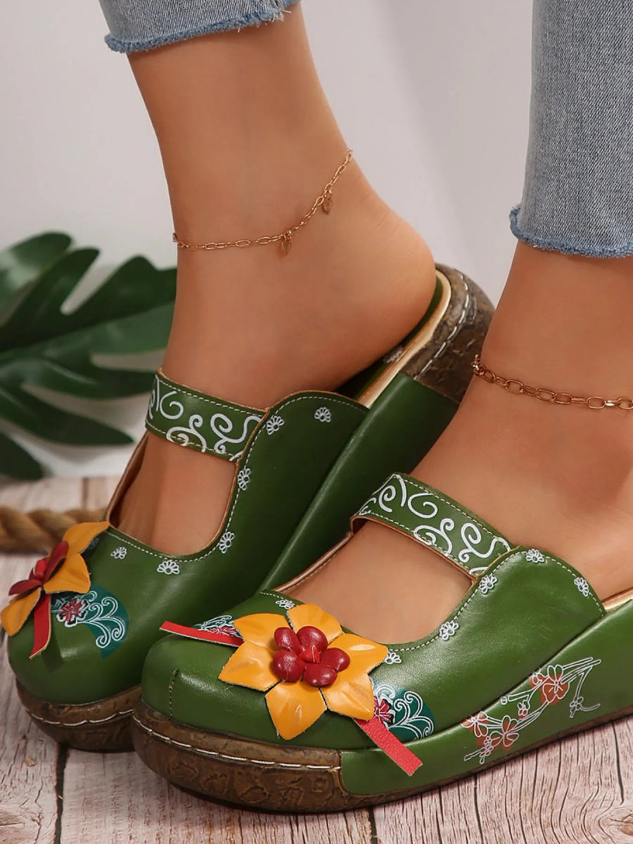 Flower Round Toe Sandals - Deb Shops