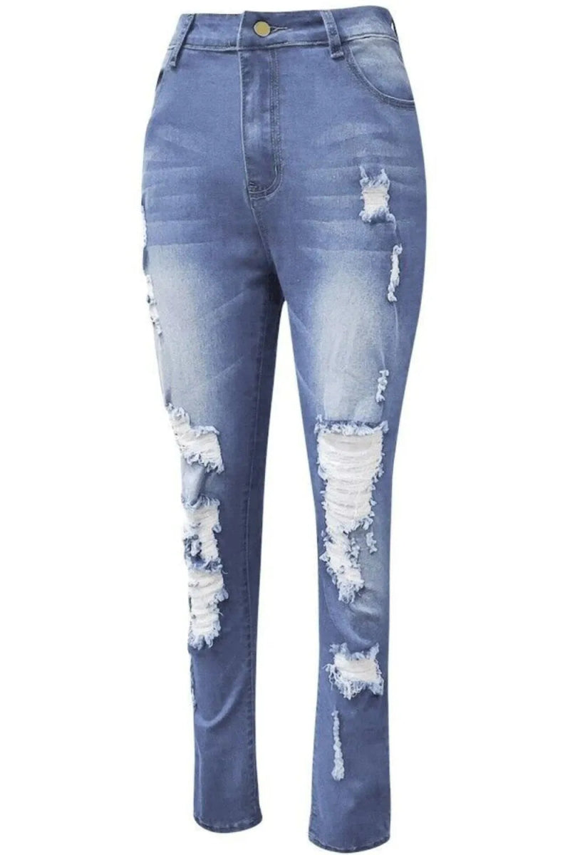 Full Size Distressed Skinny Jeans Plus Size - Deb Shops