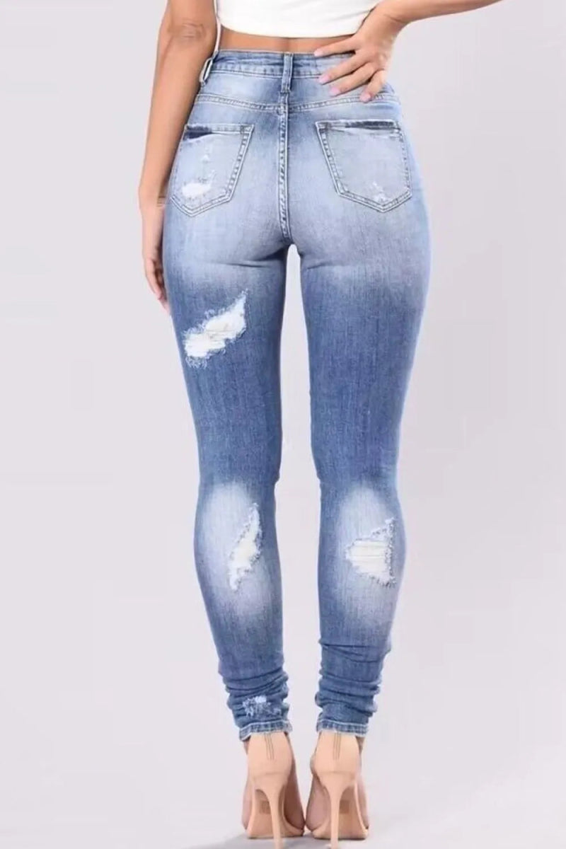 Full Size Distressed Skinny Jeans Plus Size - Deb Shops