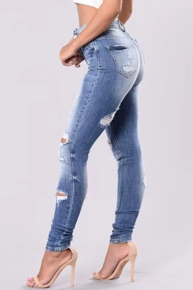 Full Size Distressed Skinny Jeans Plus Size - Deb Shops