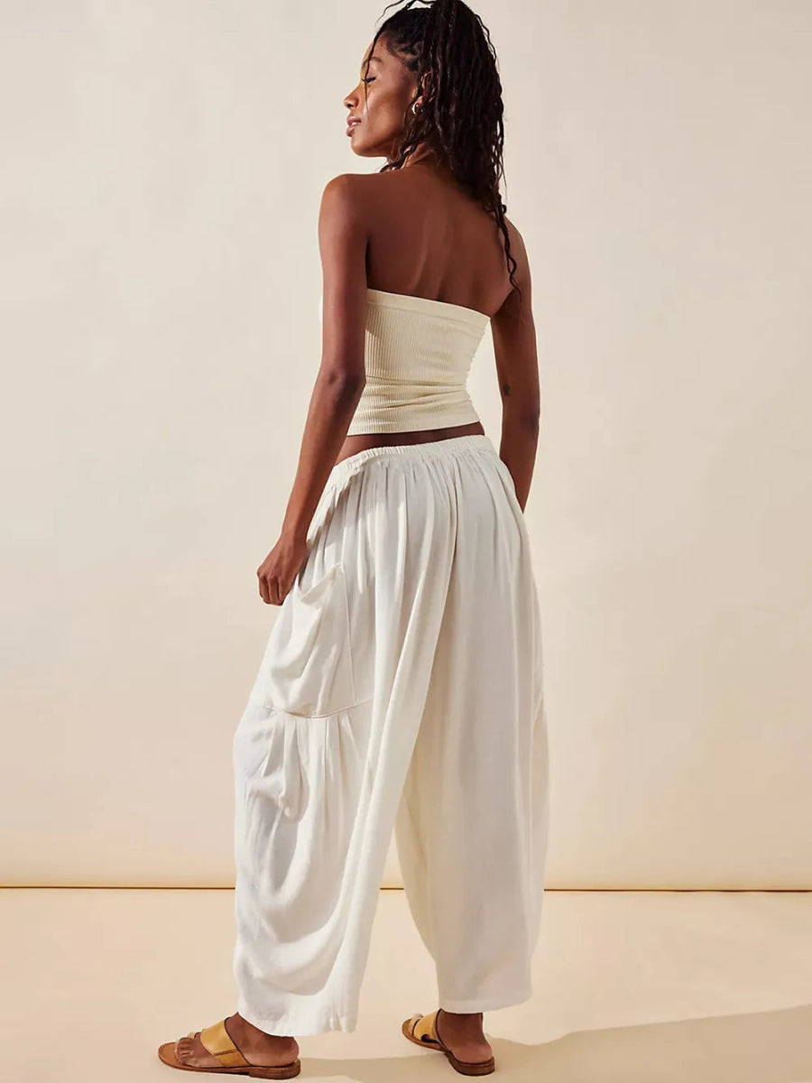 Stylish Wide Leg Pants with Pockets - Deb Shops