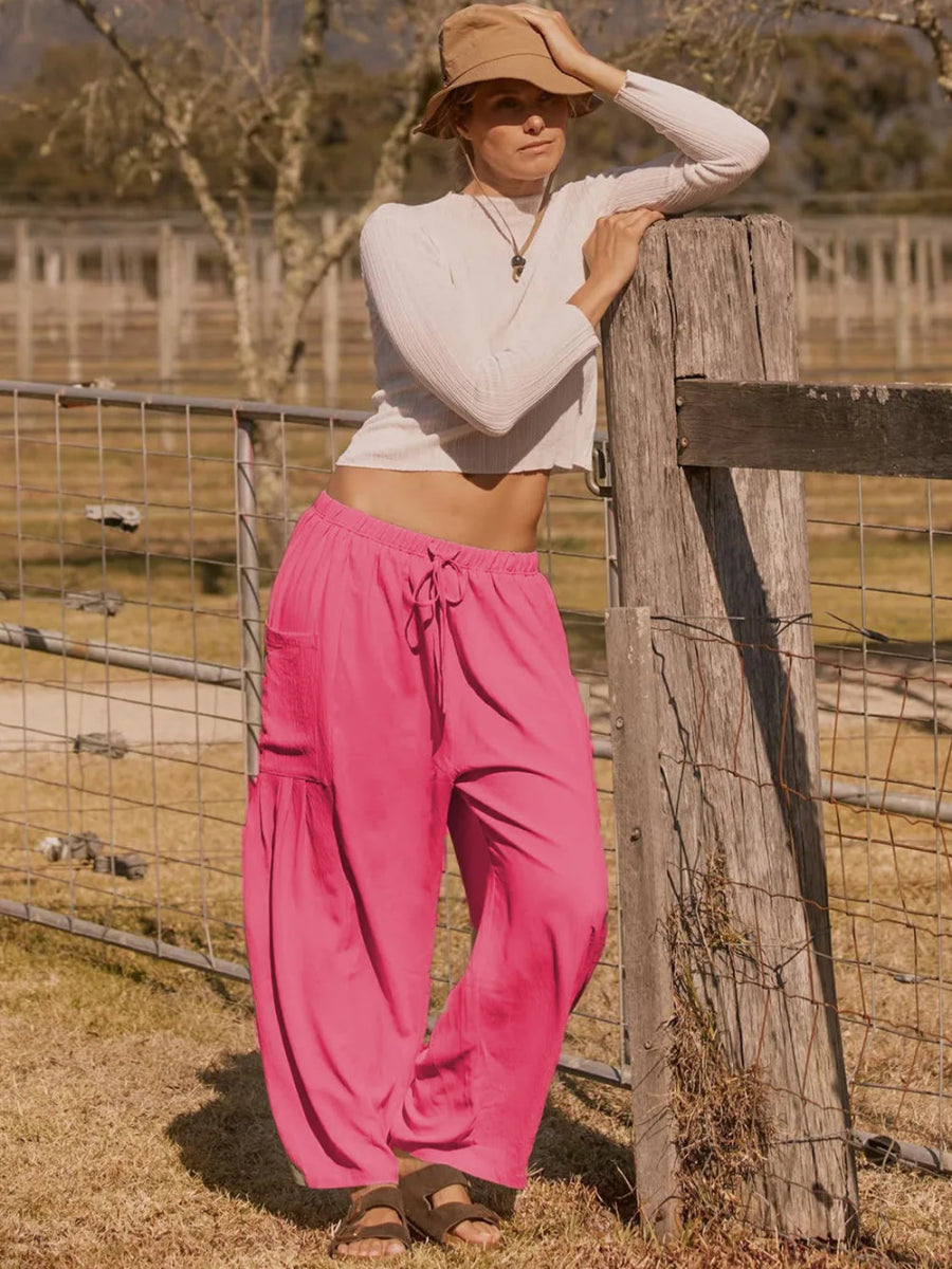 Stylish Wide Leg Pants with Pockets - Deb Shops