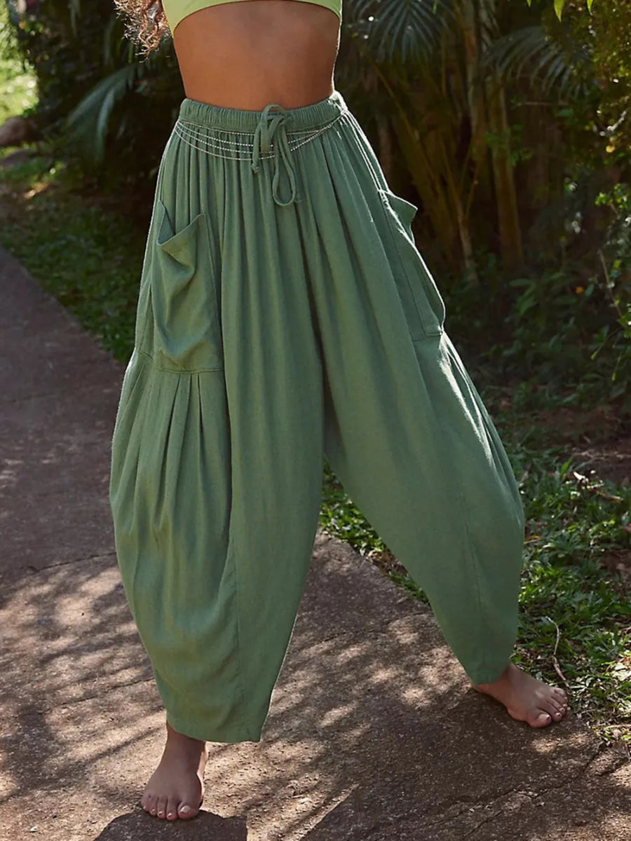 Stylish Wide Leg Pants with Pockets - Deb Shops