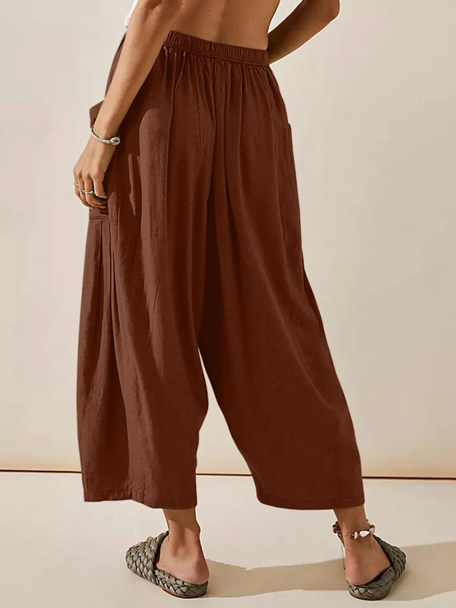 Stylish Wide Leg Pants with Pockets - Deb Shops