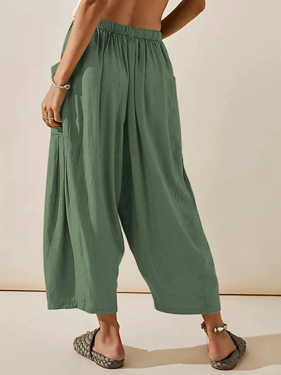 Stylish Wide Leg Pants with Pockets - Deb Shops