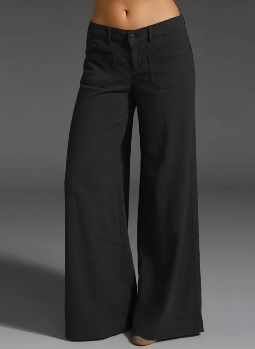 Full Size Wide Leg Pants with Pockets - Deb Shops