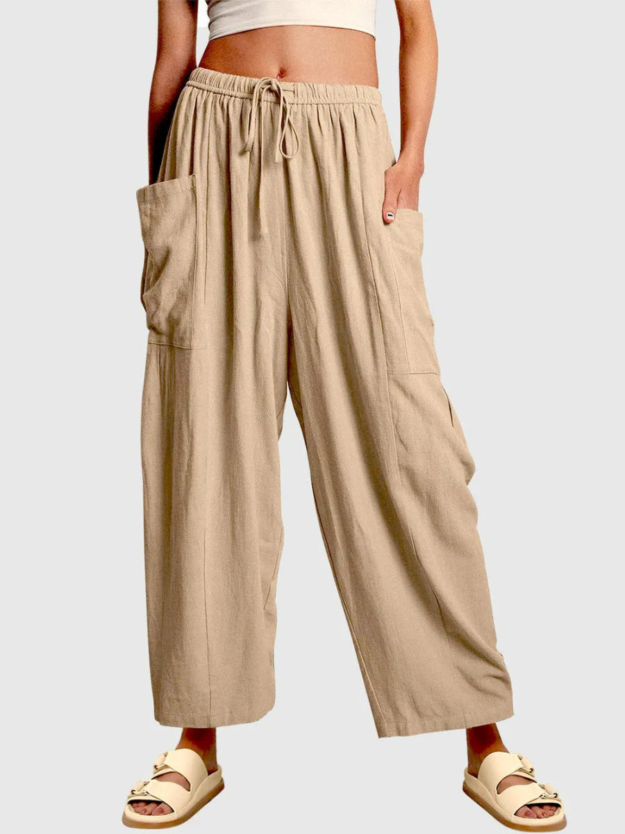 Stylish Wide Leg Pants with Pockets - Deb Shops