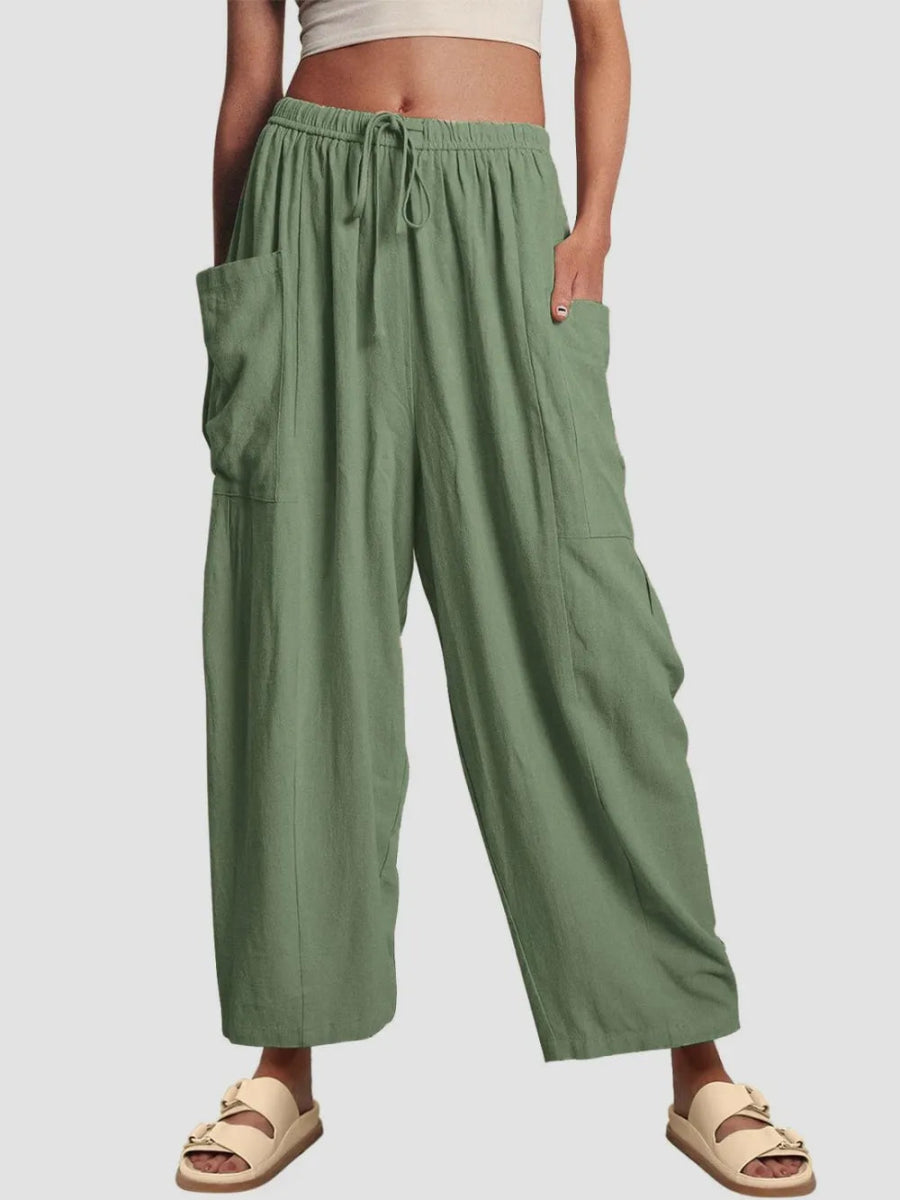 Stylish Wide Leg Pants with Pockets - Deb Shops