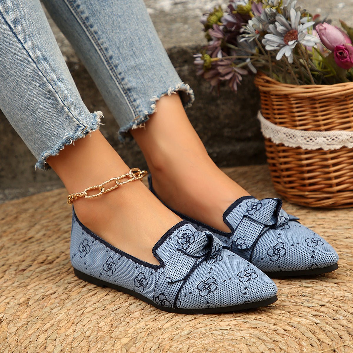 Mesh Point Toe Flat Slip - Ons - Deb Shops