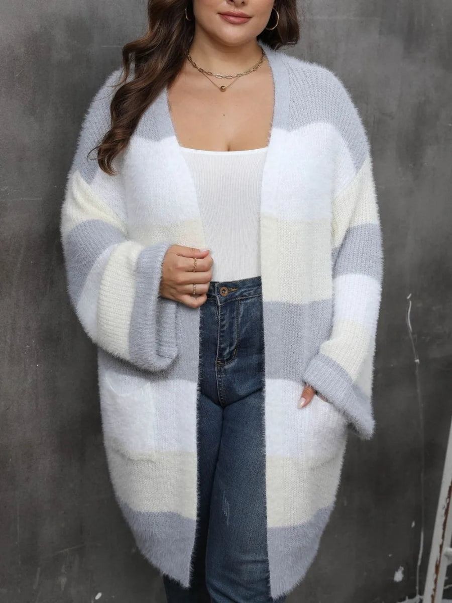 Open Front Long Sleeve Cardigan - Deb Shops