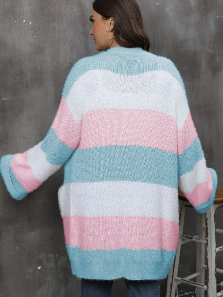 Open Front Long Sleeve Cardigan - Deb Shops