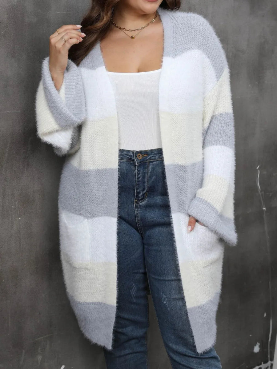 Open Front Long Sleeve Cardigan - Deb Shops
