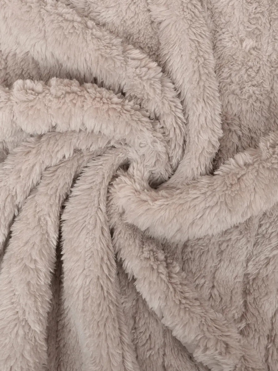 Open Front Long Sleeve Hooded Fuzzy Jacket - Deb Shops