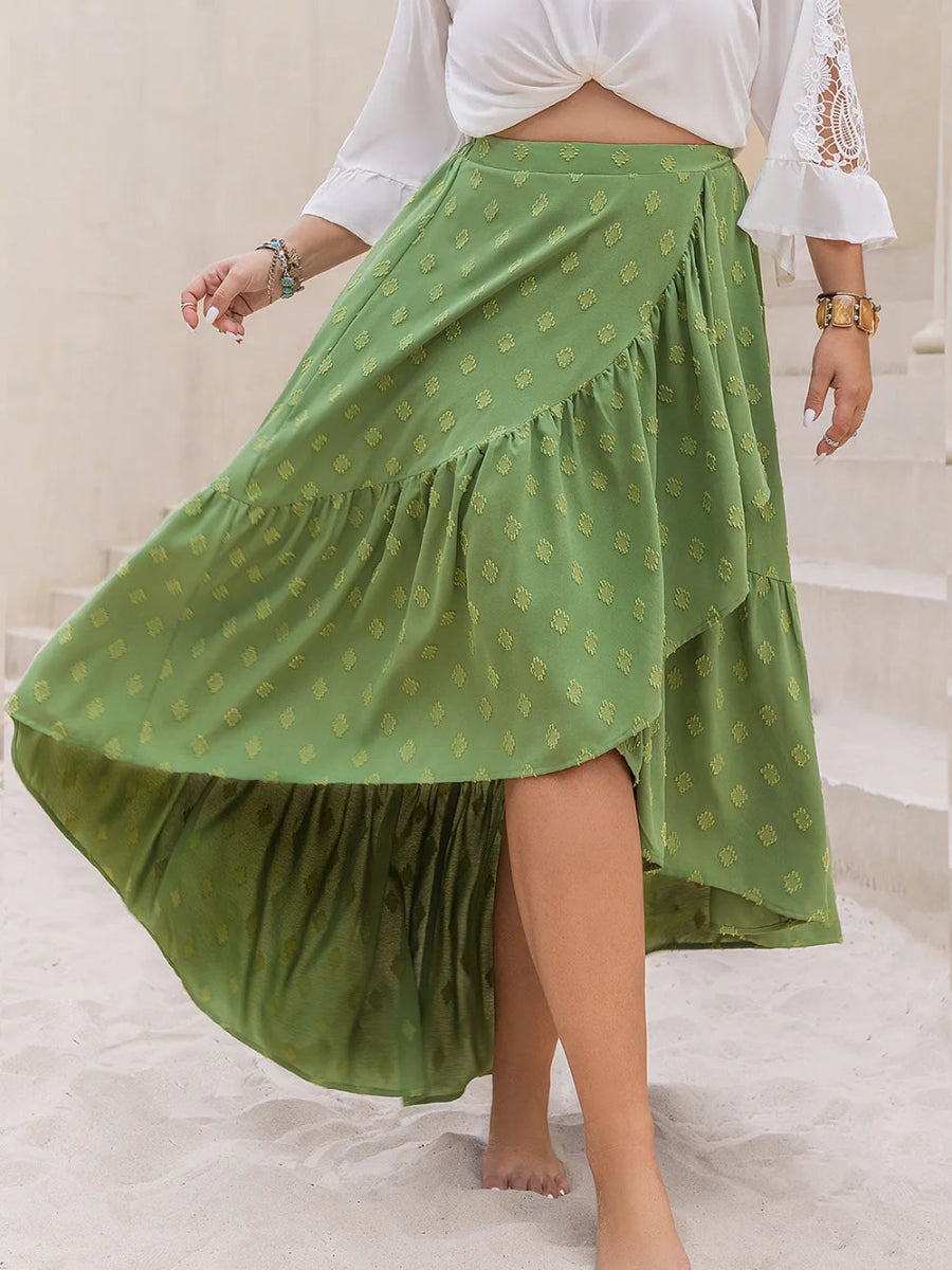 Plus Size High-Low Ruffled Skirt - Deb Shops