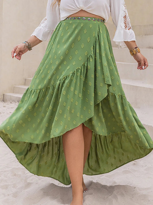 Plus Size High-Low Ruffled Skirt - Deb Shops