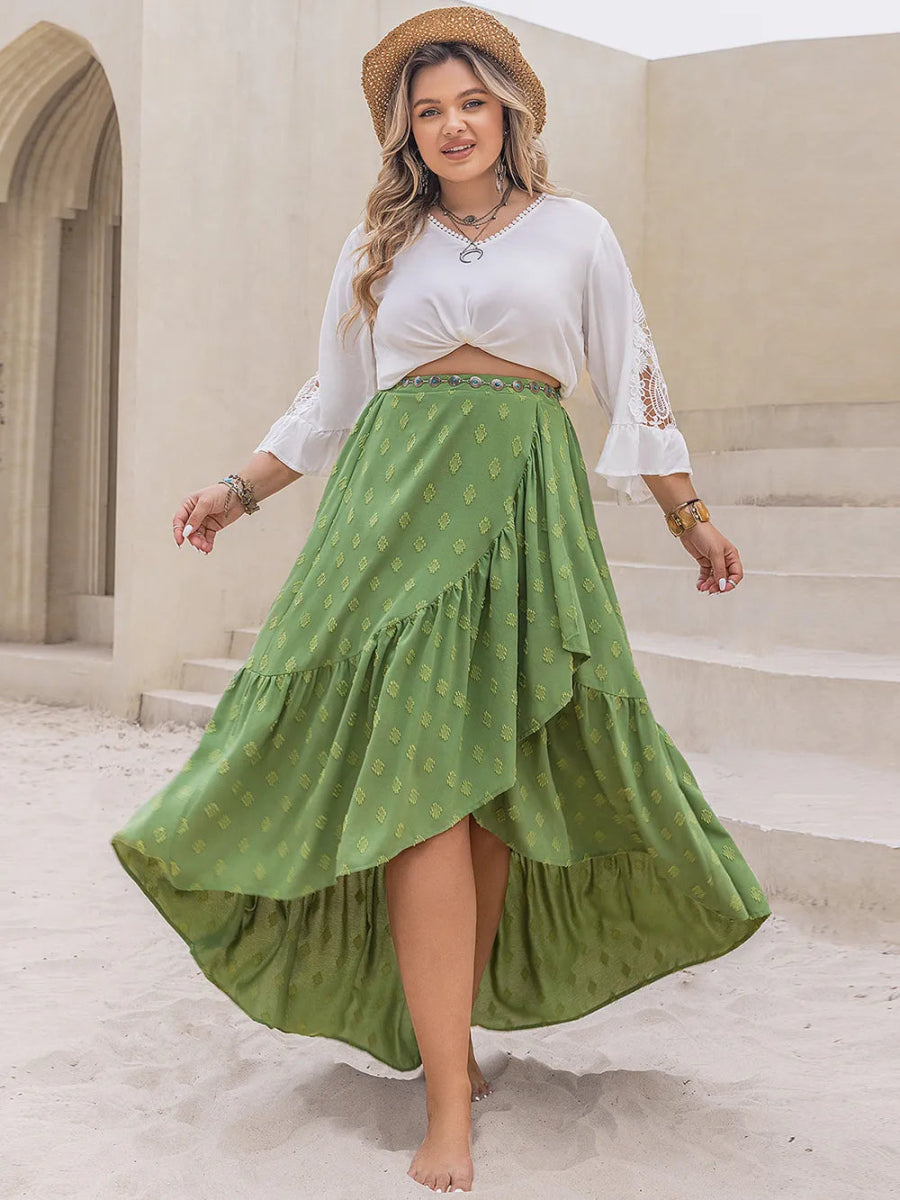 Plus Size High-Low Ruffled Skirt - Deb Shops