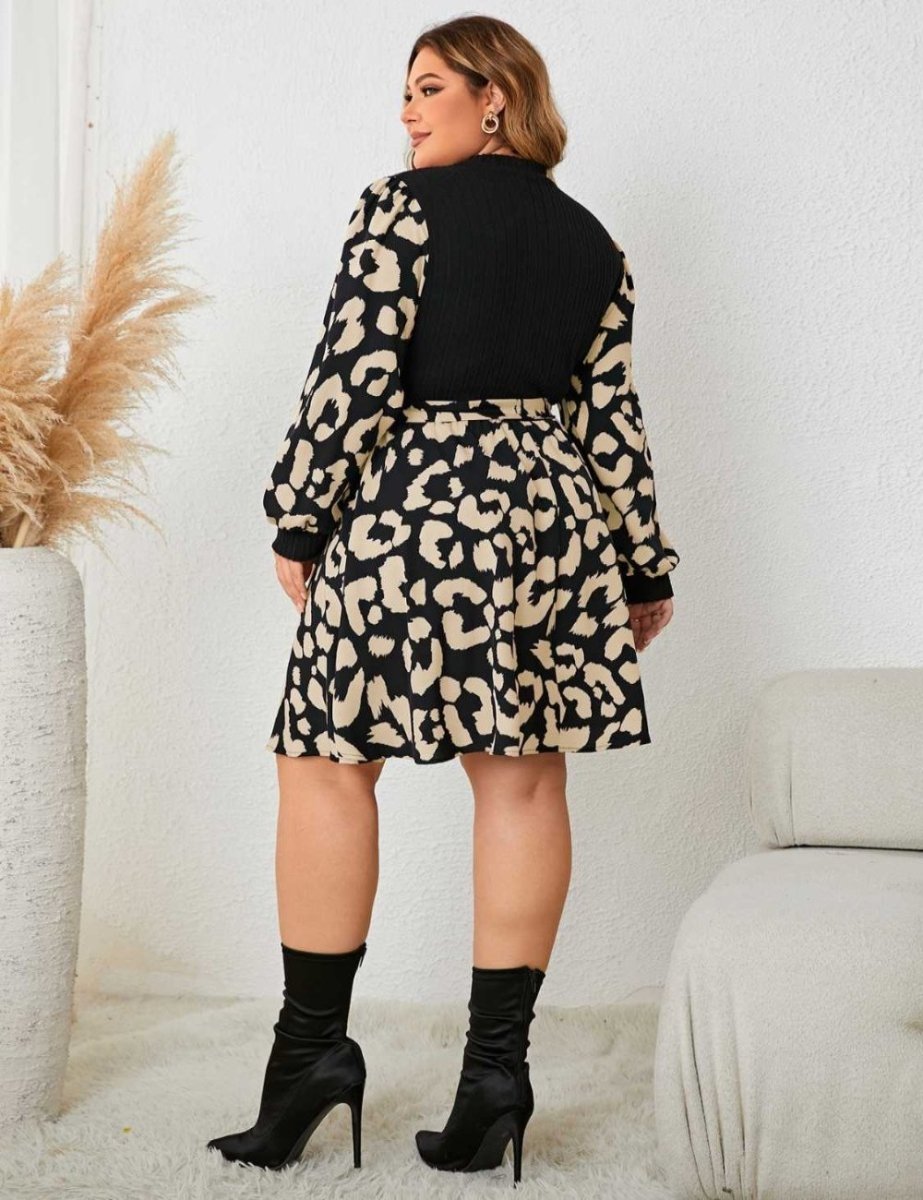 Plus Size Splicing Sheer Dress - Deb Shops